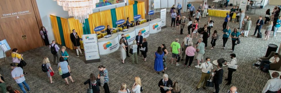 Large group of ASET Members networking at the 2021 Annual Conference
